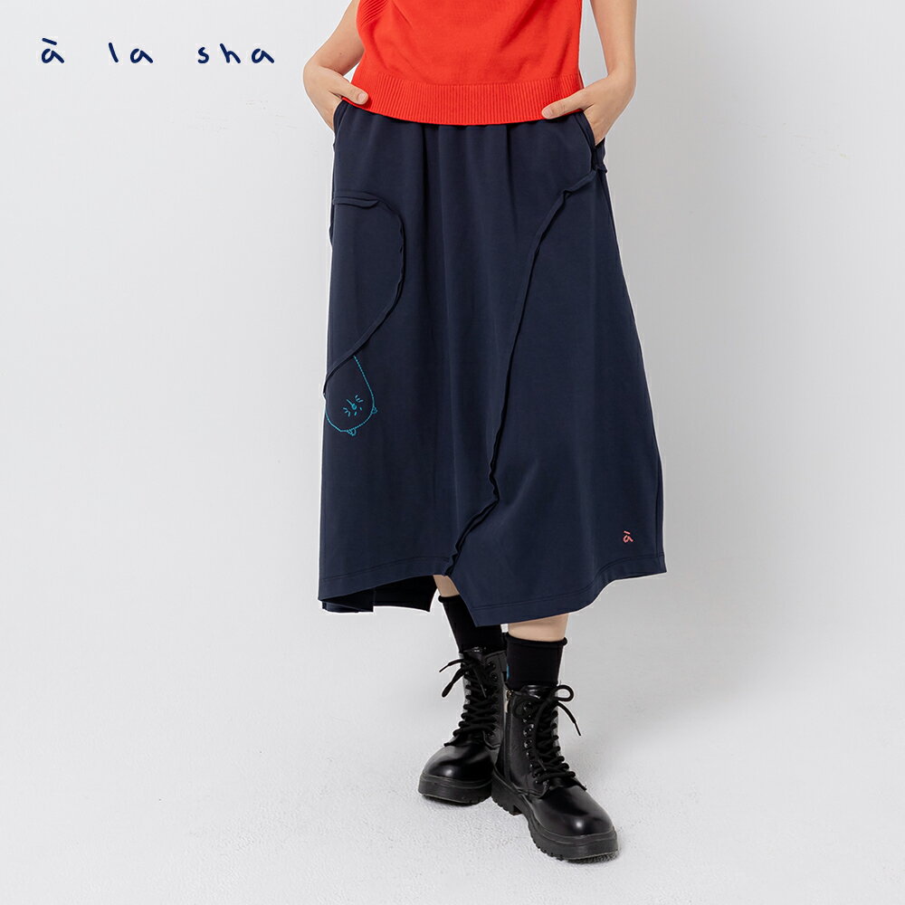 a la sha 創意圓弧剪接Q咪裙