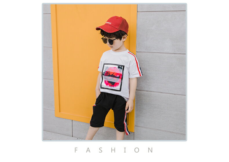 兒童男童夏季套裝新款男孩短袖中小童寶寶春裝韓版帥氣潮童裝 7
