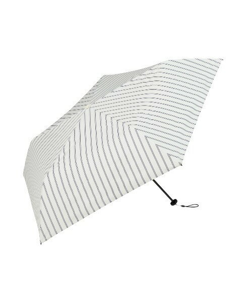 日本 because 晴雨兩用輕量折疊傘 (米白色底黑色條紋簡潔條紋系列)