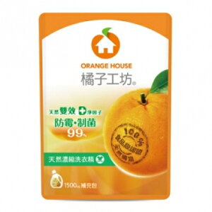 橘子工坊 制菌活力-天然濃縮洗衣精補充包(1500mlx6包)