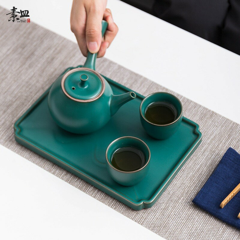 山谷日式陶瓷旅行功夫茶具套裝輕奢便攜式茶道茶壺茶杯泡茶工具