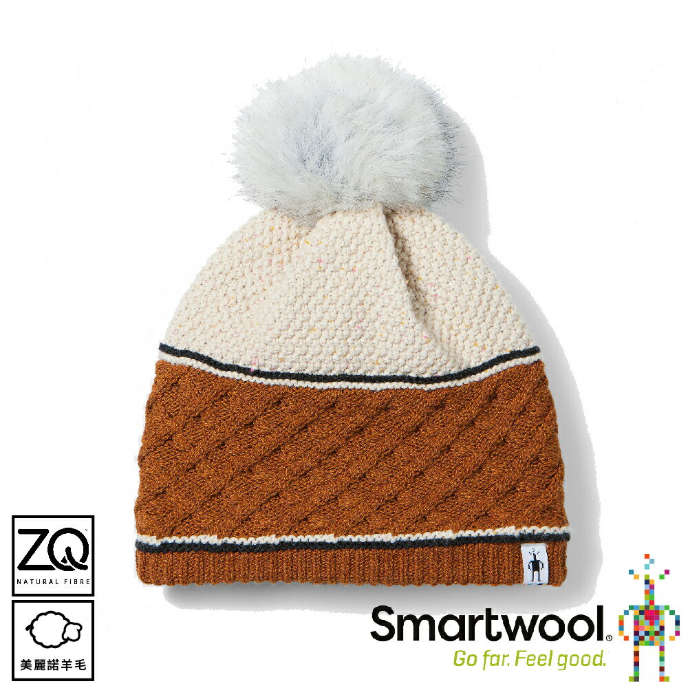 【SmartWool 美國 Cable 撞色毛球保暖毛帽《南瓜棕》】SW003000/保暖帽/雪帽/休閒帽/防寒/登山