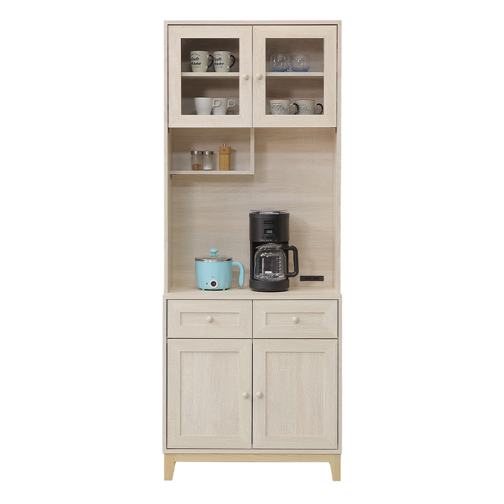 【直人木業】COCO田園奶油風上下櫥櫃組78公分 1