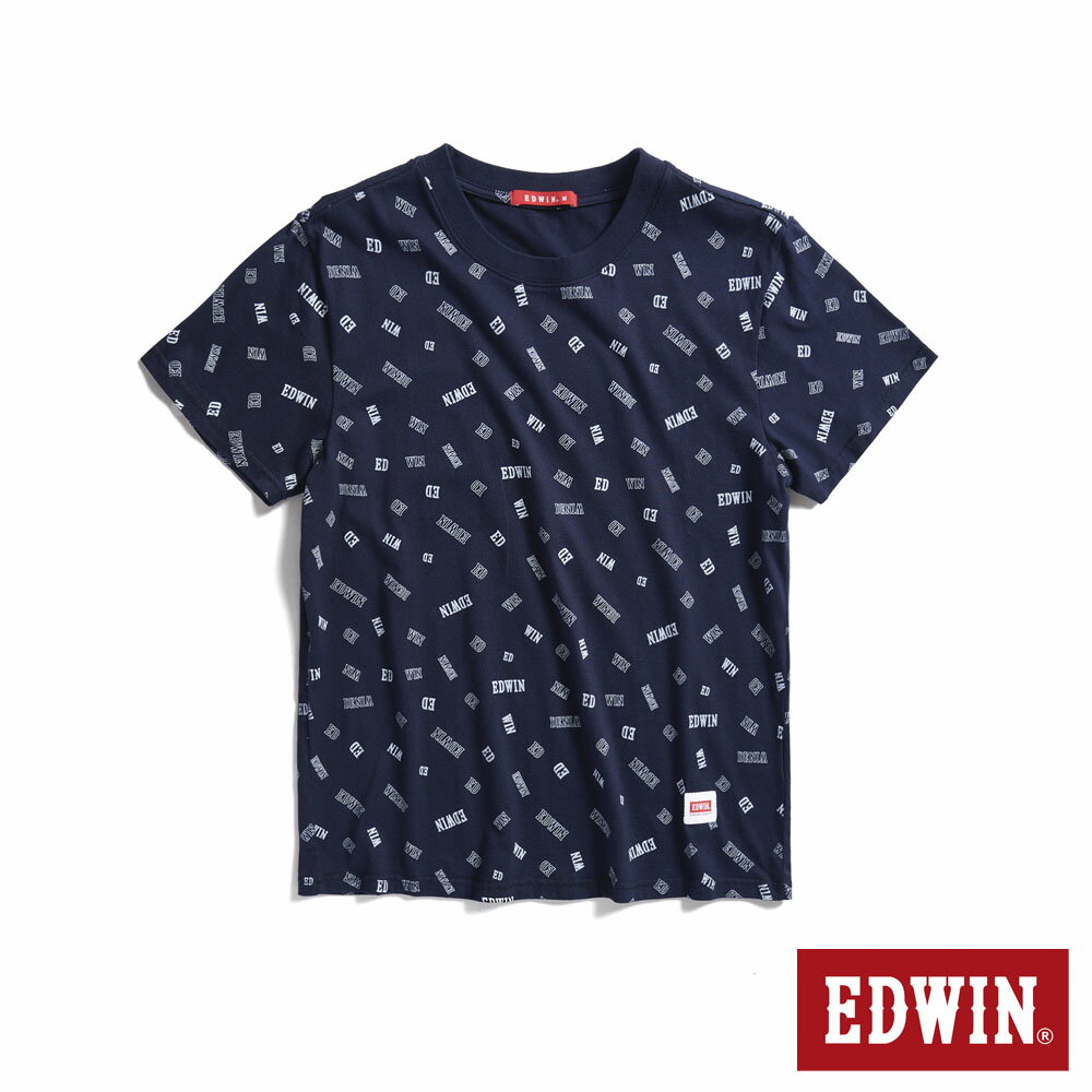 EDWIN 男款 滿版LOGO印花短袖T恤 (丈青色) 1