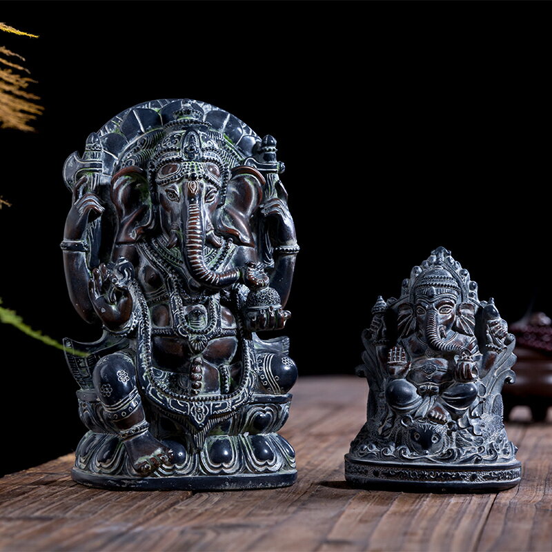 泰國象神擺件東南亞印度象鼻神裝飾工藝品風水招財神裝飾品
