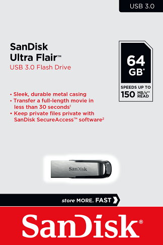 SanDisk 64GB 64G Ultra Flair 150MB/s【SDCZ73-064G】SD CZ73 USB3.0 原廠包裝 隨身碟 2