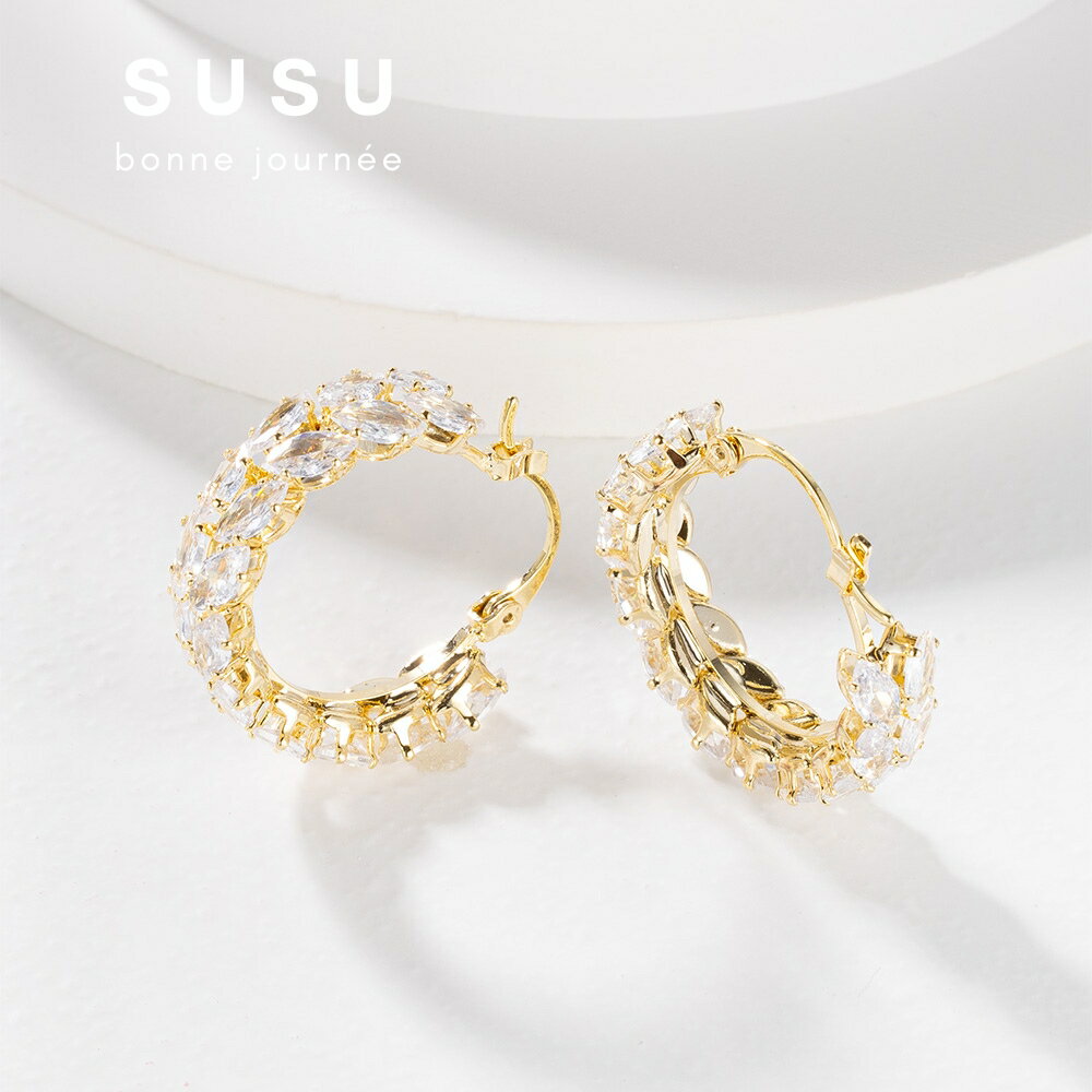 SU SU︱麥穗鋯鑽耳環❤️日韓 明星 熱銷 925純銀 防過敏 飾品 耳環 項鍊 手鍊 穿搭 百搭 時尚 2