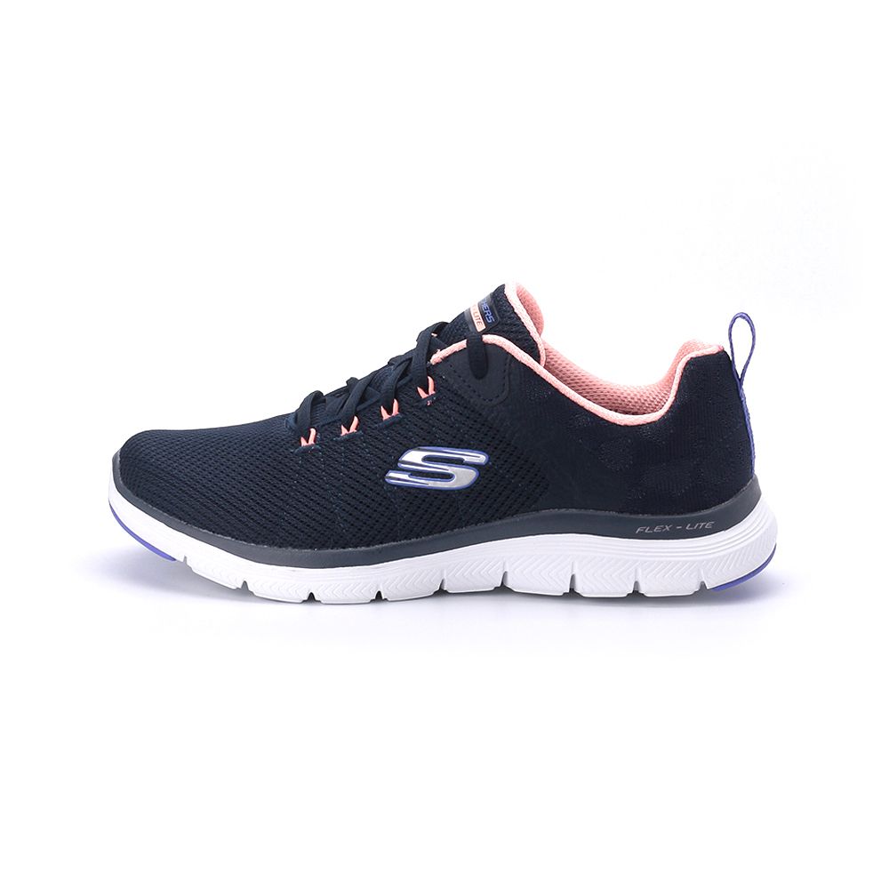 SKECHERS FLEX APPEAL 4.0 寬楦綁帶休閒鞋 深藍 149580WNVMT 女鞋