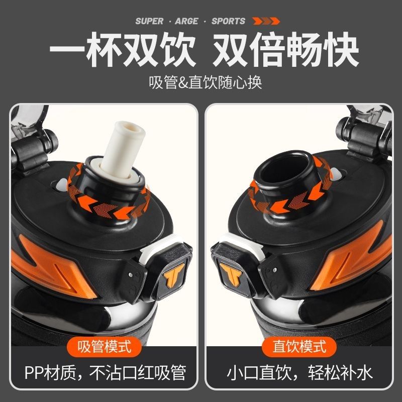TKK運動水杯tritan大容量耐高溫食品級帶吸管杯子夏天便攜高顏值