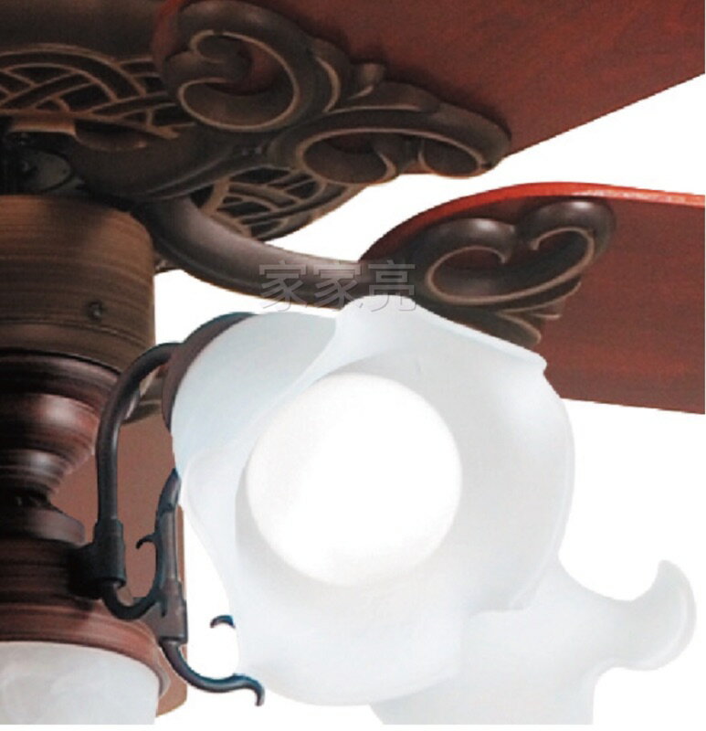 楓光吊扇 52吋 南法鄉村 焦茶黑 吊扇 搭載五燈燈具組 E27燈泡另計 適用坪數6-8坪 可加購遙控器 (A Light) 2