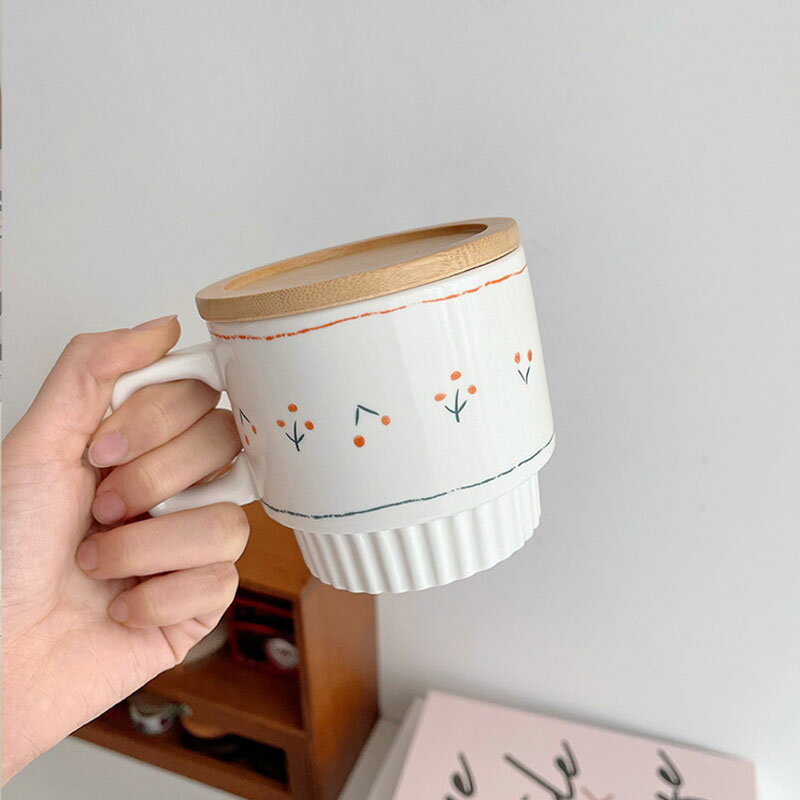 ins風櫻桃情侶馬克杯陶瓷水杯早餐牛奶咖啡杯帶蓋 居家用品