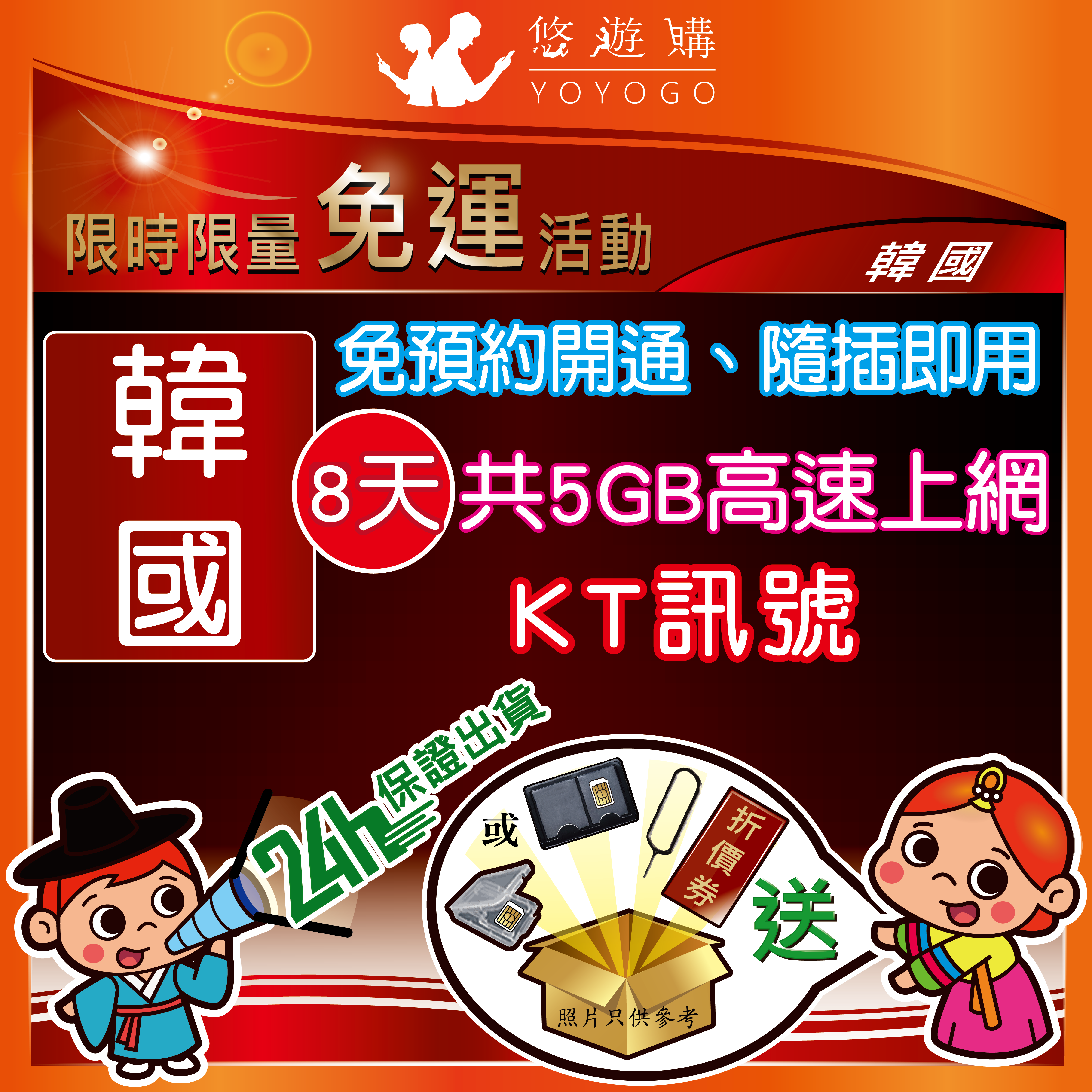 韓國8天共5GB上網卡