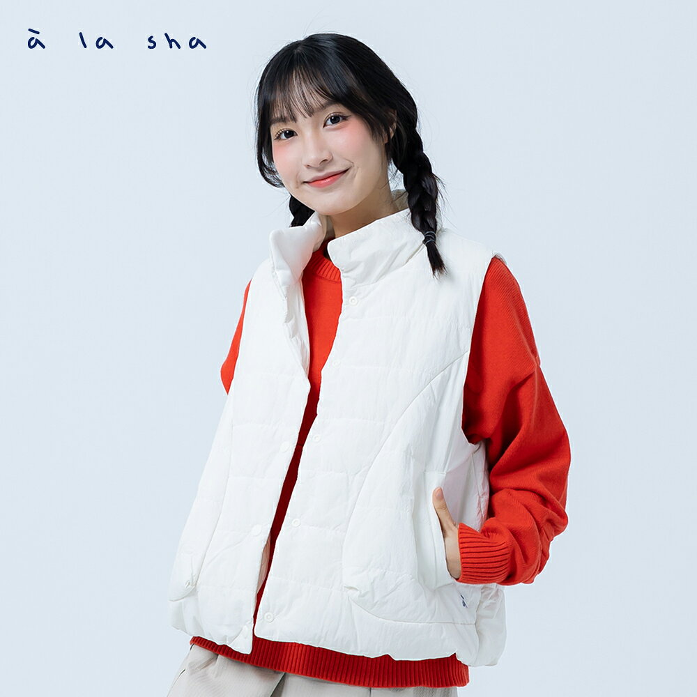 a la sha MU貼布繡鋪棉背心