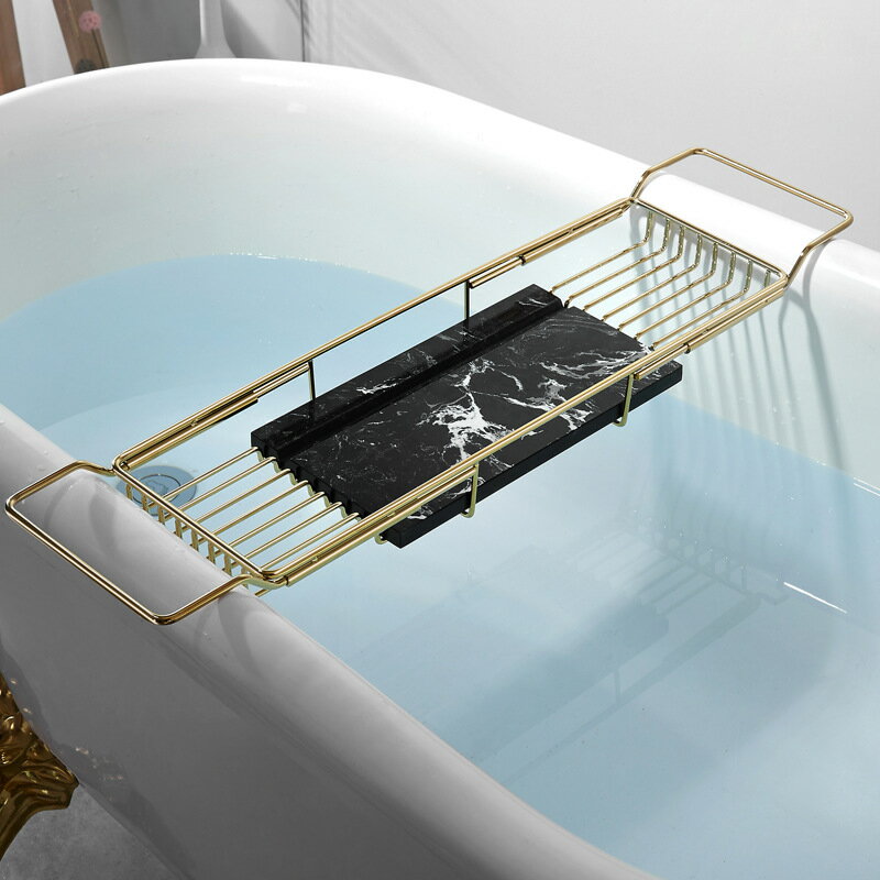 不銹鋼衛生間浴缸架浴室伸縮收納置物架洗澡盆大理石浴缸置物架