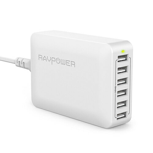 <br/><br/>  【美國代購】RAVPower 60W 6-Port USB 充電座 for iPhone/iPad/Galaxy/Note and More-白色<br/><br/>