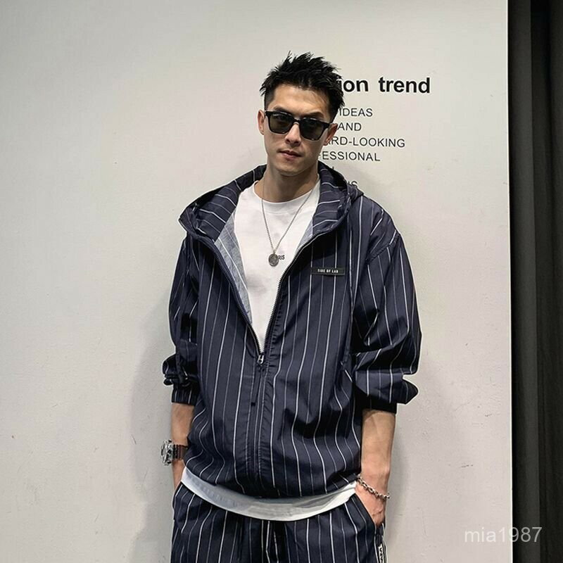 300斤大碼男裝防曬衣短褲套裝潮流夏連帽外套痞帥五分褲一套搭配