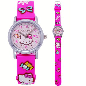Hello Kitty 可愛討喜惹人愛時尚造型腕錶-粉紅色-KT015LWPP1