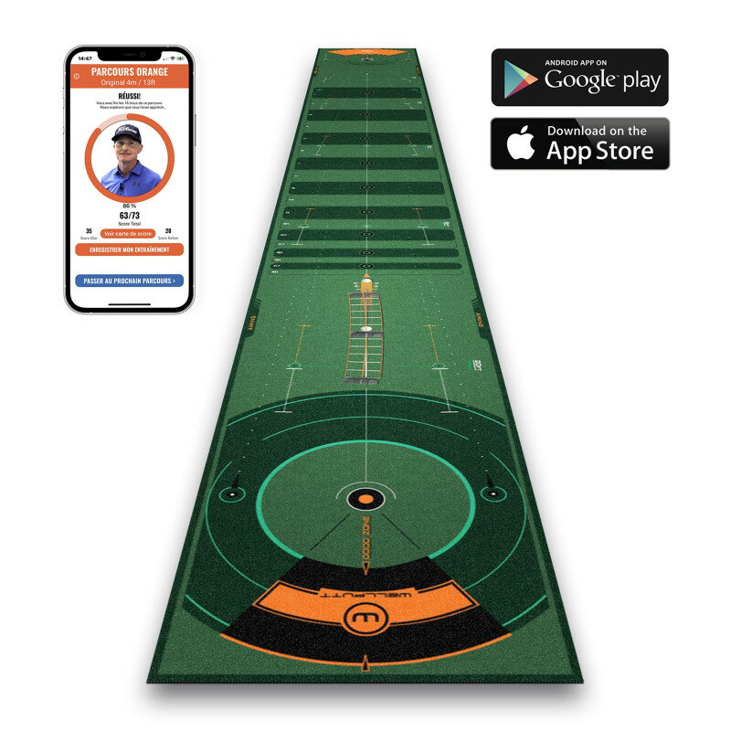 【WellPutt】 8M Green 推桿毯-綠色標準款 高爾夫 推桿訓練推桿墊 室內推桿 推桿練習毯 法國原廠代理正品 【正元精密】