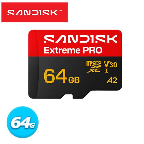 SANDISK Extreme PRO microSD UHS-I 64GB 記憶卡