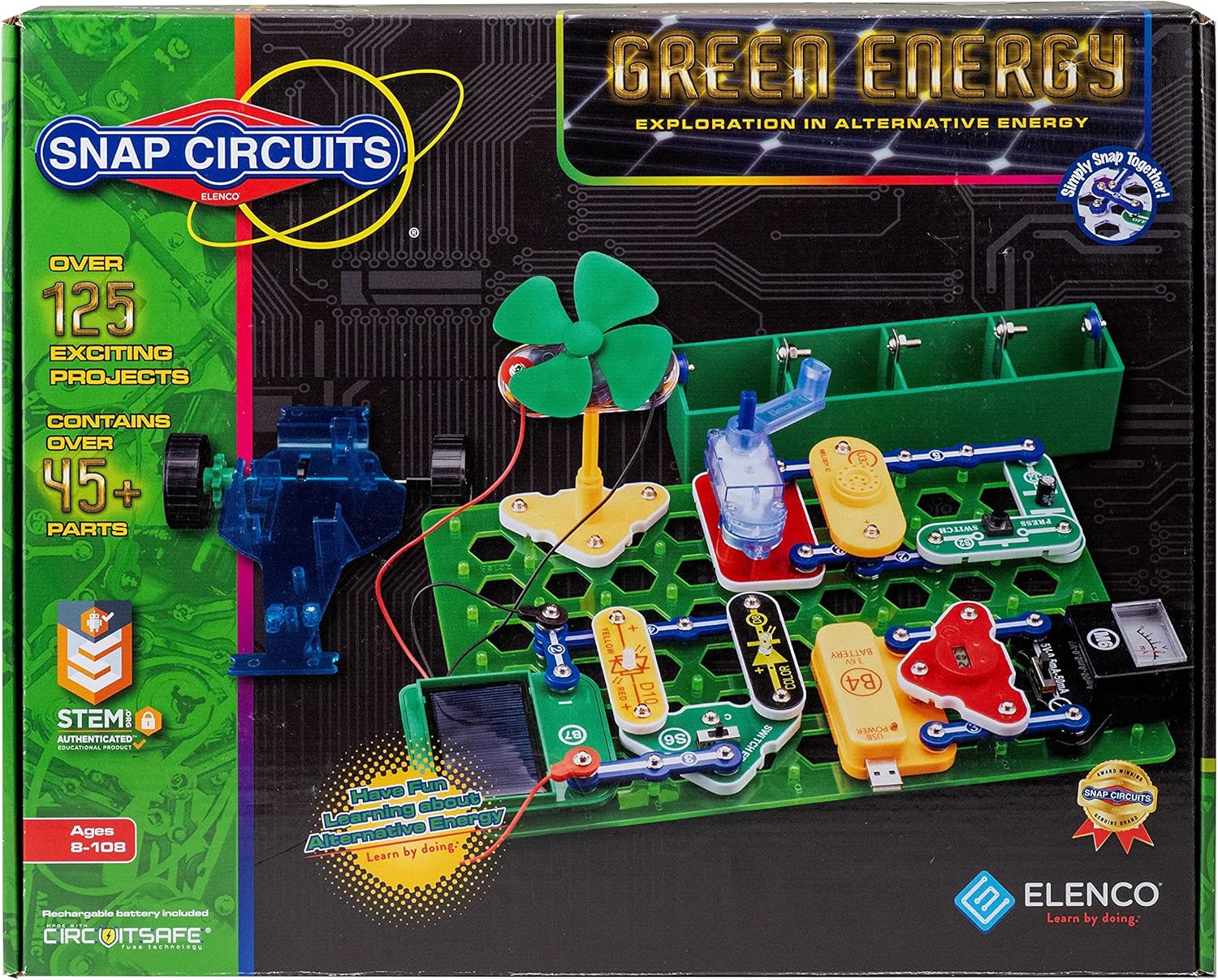 [4美國直購] Elenco SCG-225 Snap Circuits Green Energy Electronics Exploration Kit