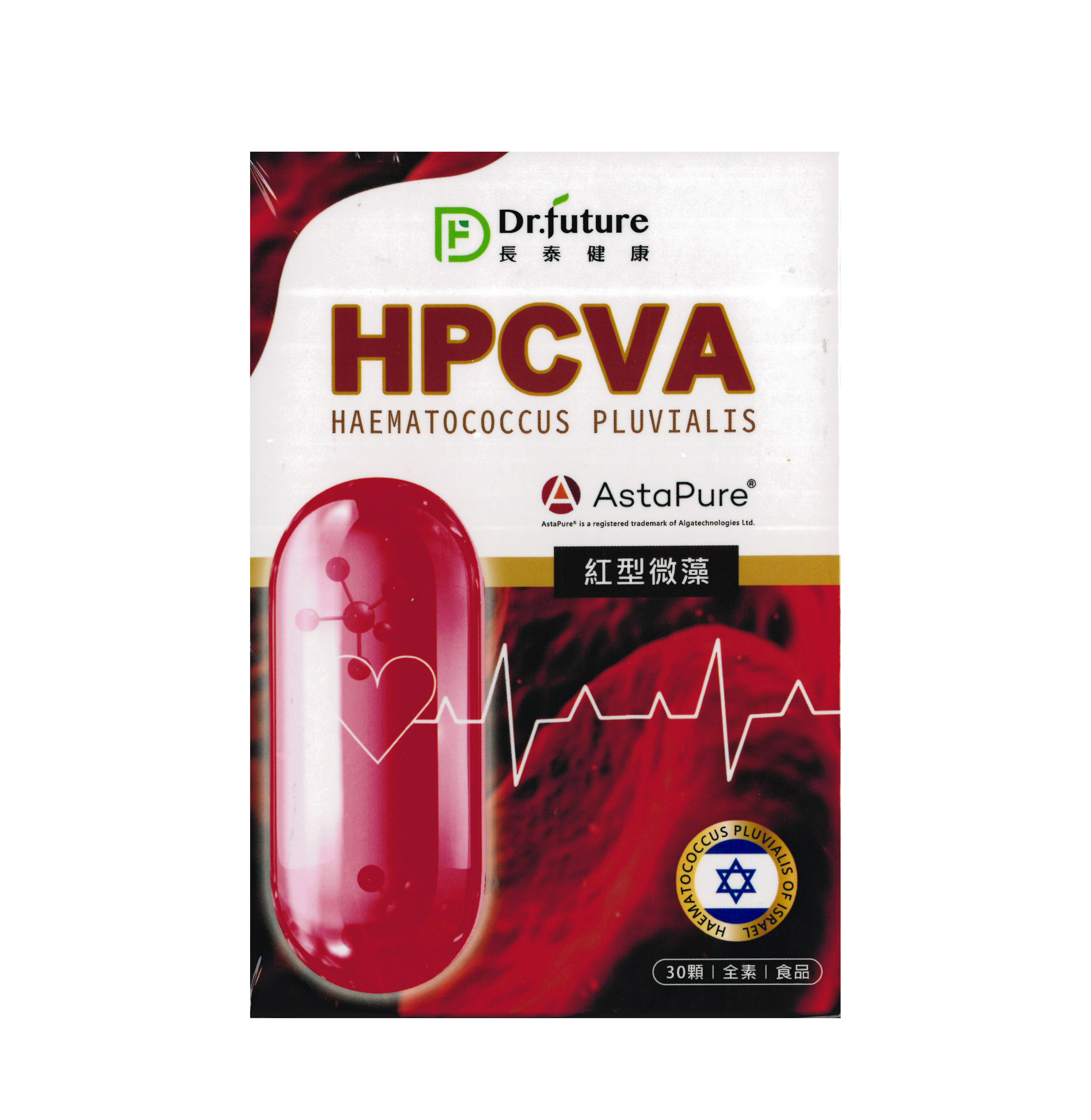 Dr.future 長泰 HPCVA 紅型微藻膠囊(30顆) 液態 素食魚油 藻油 蝦紅素〔小資屋〕