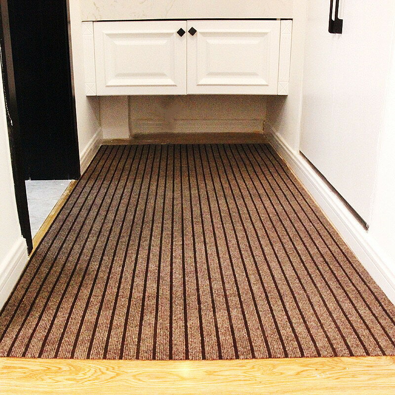 入戶門地墊 家用廚房地毯可裁剪 辦公室樓梯走廊過道七條紋地毯