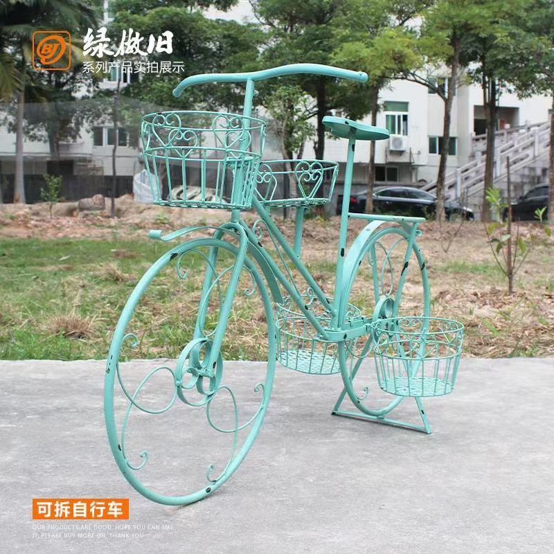 免運/ 可開票 快速出貨 戶外擺件 家庭擺飾 戶外歐式鐵藝自行車花架子陽臺創意庭院落地店鋪櫥窗裝飾家居擺件 5