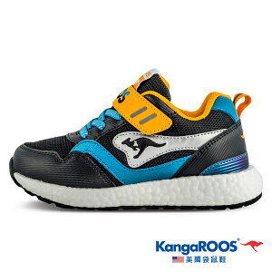 KangaROOS美國袋鼠鞋 童款RACER EVO 科技運動機能跑鞋 [KK11310] 黑黃藍【巷子屋】
