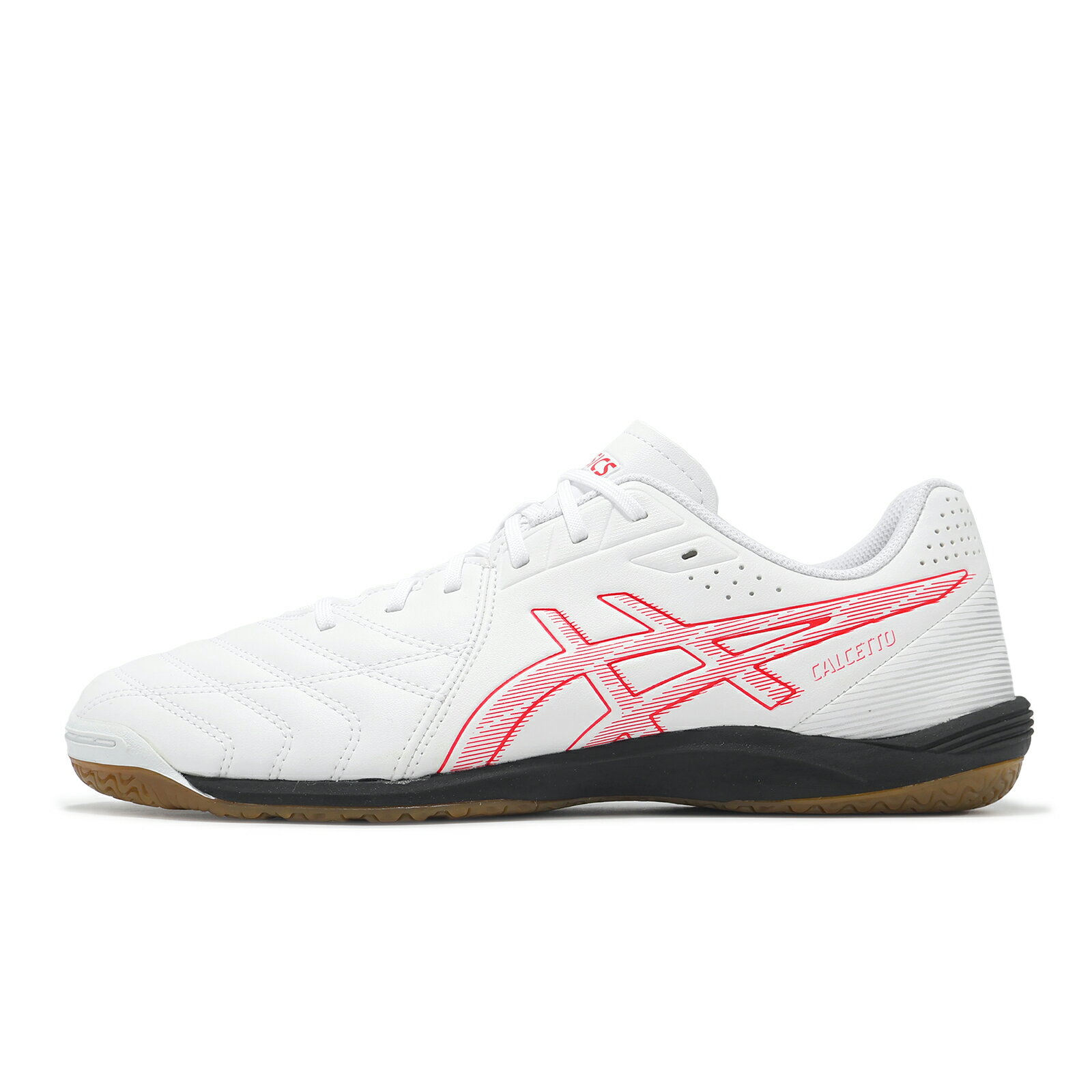 Asics 亞瑟士 足球鞋 Calcetto WD 9 2E 男鞋 寬楦 白紅 膠底 抓地 皮革 運動鞋 亞瑟士