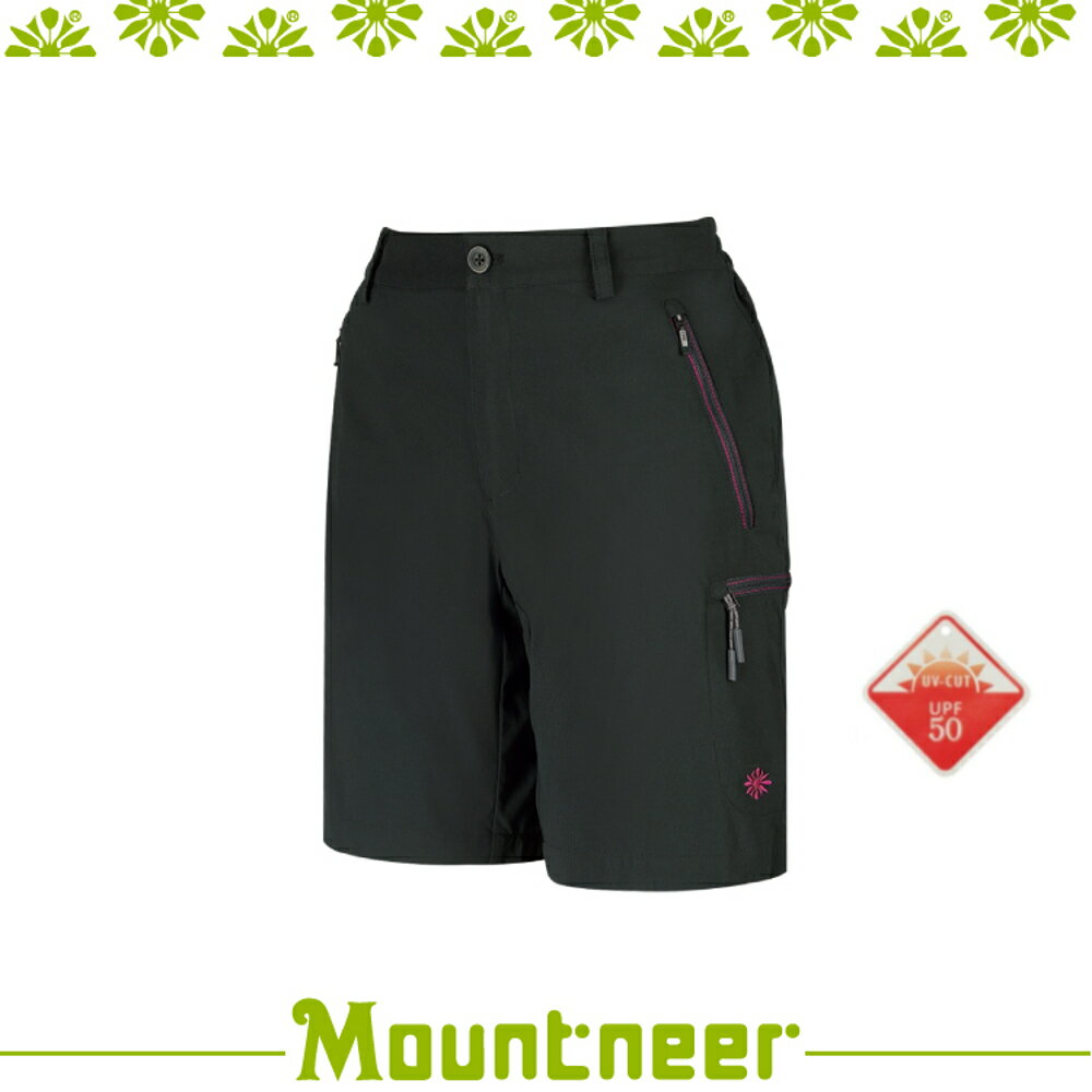 【Mountneer 山林 女 彈性抗UV休閒短褲《深鐵灰》】31S10-12/抗UV/UPF50+/吸濕排汗/彈性/休閒