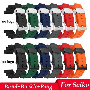硅膠手錶帶適用於精工SEIKO(NO LOGO) 22mm 水鬼潛水錶帶 男士女士手錶配件錶帶