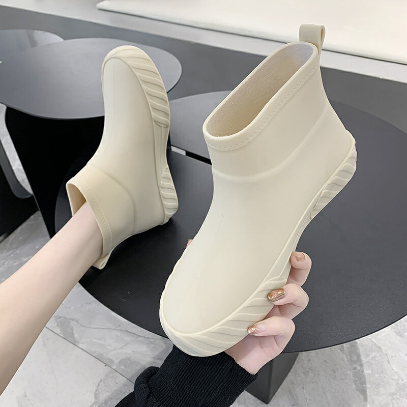 雨鞋 女防滑低幫水鞋 水靴短筒雨靴 洗車買菜廚房鞋膠鞋【不二雜貨】