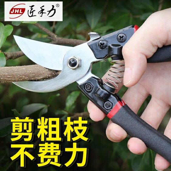 買一送一修剪樹枝剪刀強力粗枝剪省力家用SK5鋼園林園藝剪刀果樹工具剪刀 3C優購