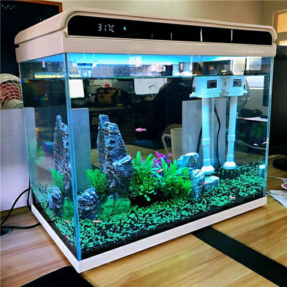 生態魚缸 森森超白玻璃小魚缸客廳 小型桌面家用水族箱 生態免換水金魚缸 MKS 卡洛琳