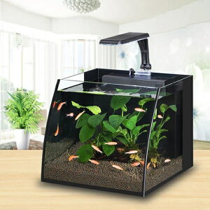 生態魚缸 迷你家用小型客廳玻璃創意桌面生態魚缸水族箱懶人魚缸金魚烏龜缸 MKS 卡洛琳