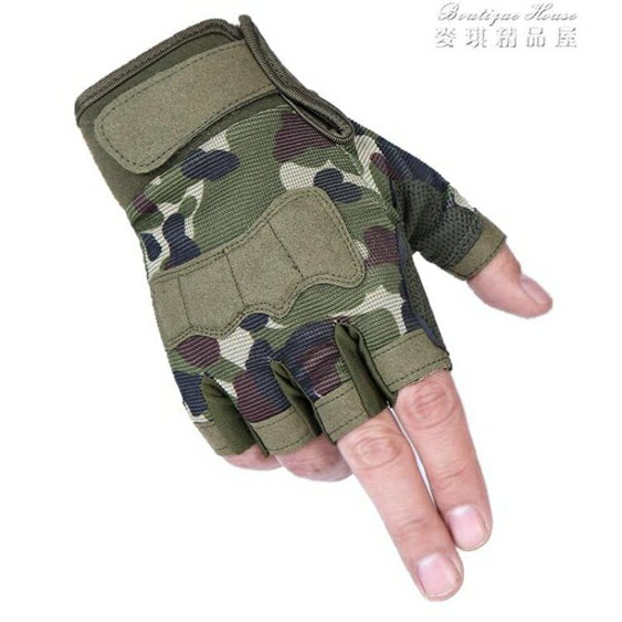 買一送一戰術半指手套男女款軍迷特種兵迷彩短指戶外運動騎行健身露指手套(快速出貨)