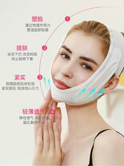 瘦臉神器v臉繃帶提拉緊致睡覺面罩美容儀去雙下巴面膜防下垂專用 薇薇