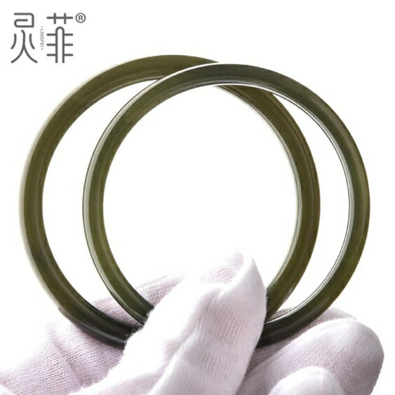 鐲子天然和田玉手鐲女青玉和田玉叮當鐲塔青墨綠玉石青料原石細條鐲子 小山好物