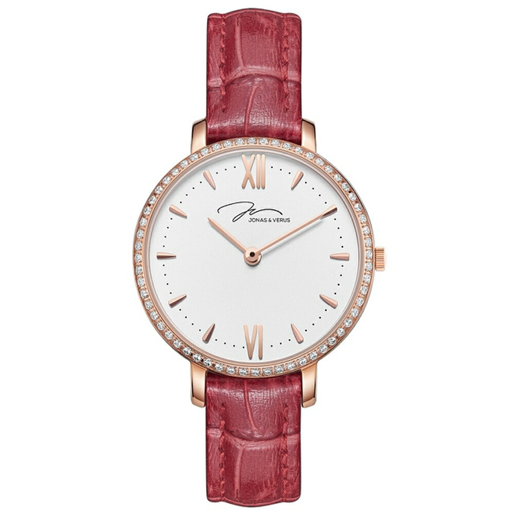 送禮首選★J&V 尋光系列Lady皮帶腕錶31mm(X00752-Q3.PPWLRD)  附提袋【全館滿額折價★APP下單點數4倍送】線上購買享_實體門市同步服務