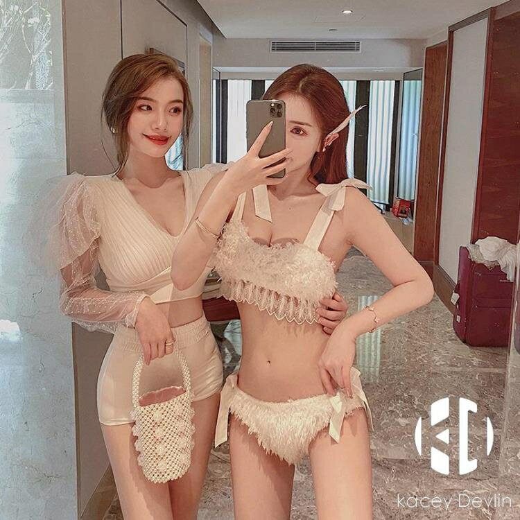 泳衣女性感仙女範溫泉分體三點式比基尼【聚物優品】