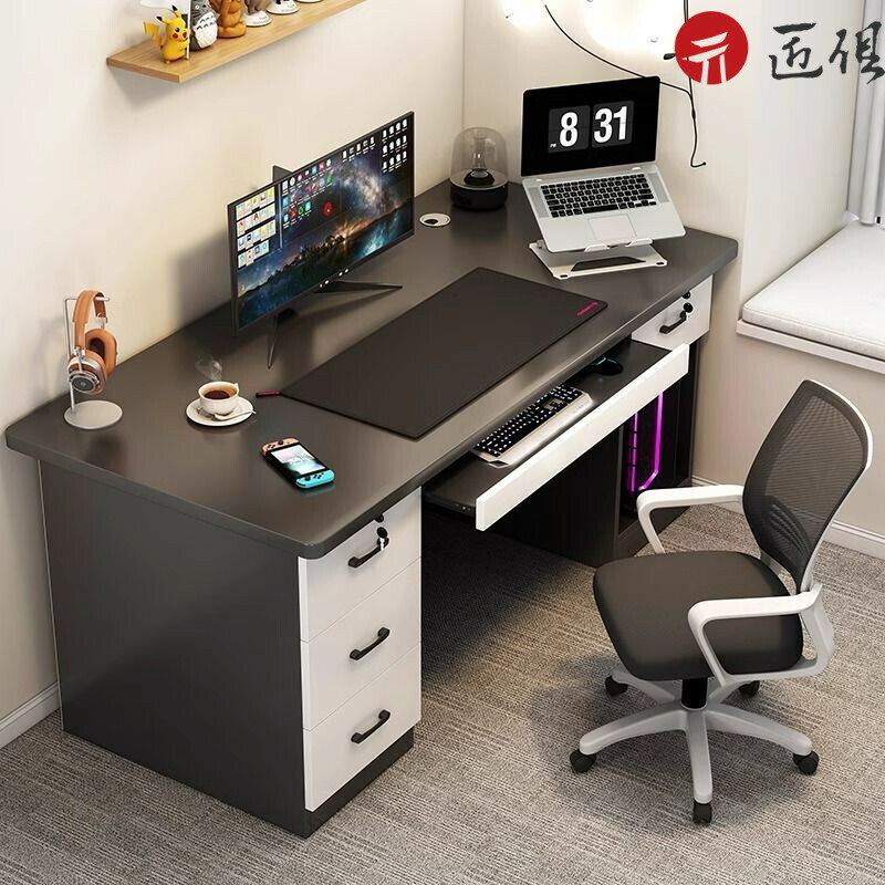 【匠俱】書桌 臺式電腦桌 傢用帶抽屜辦公桌 電競桌 書桌 現代簡約學生學習桌 臥室寫字桌子 可