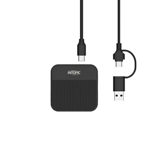 INTOPIC 便攜式磁吸 USB3.1 集線器 HBC800-黑