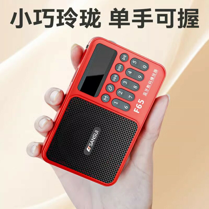 山水F65FM播放器便攜式收音機插卡U盤老人戶外音箱小音響