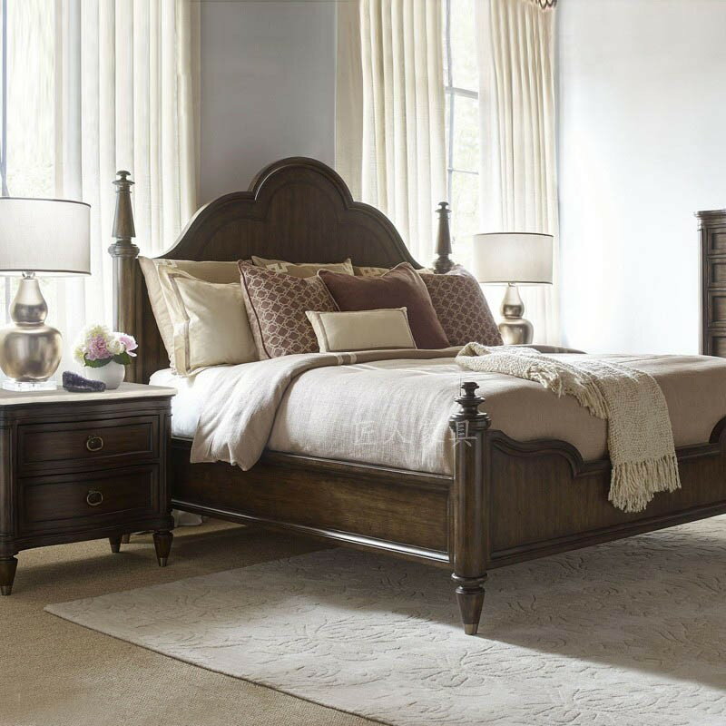 優樂悅~樂品居美式復古1.8米主臥床輕奢雙人床歐式實木床現代簡約1.5米床