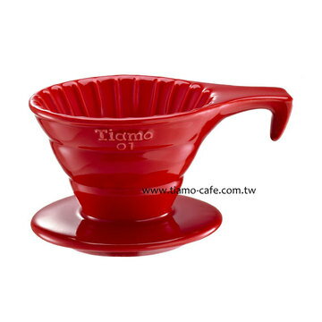金時代書香咖啡 TIAMO V01長柄陶瓷咖啡濾器組 (紅) )附濾紙量匙 HG5533R