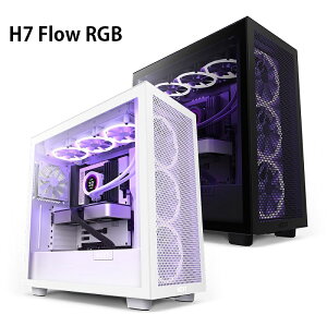 【最高折200+跨店點數22%回饋】NZXT 恩傑 H7 Flow RGB 玻璃透側電腦機殼 黑色/白色(核心扇)