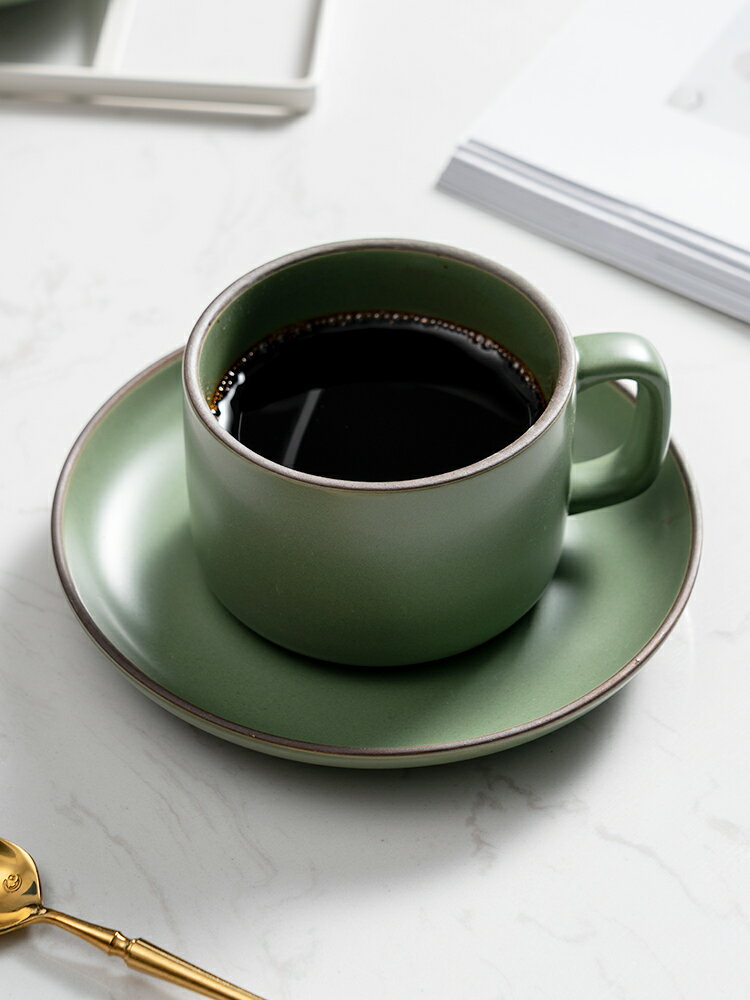 精緻陶瓷咖啡杯套裝杯碟復古咖啡杯子高顏值下午茶馬克杯