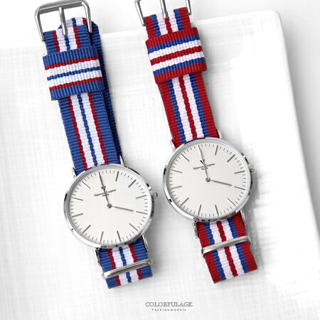 范倫鐵諾˙古柏 簡約刻度帆布手錶 柒彩年代【NEV4】