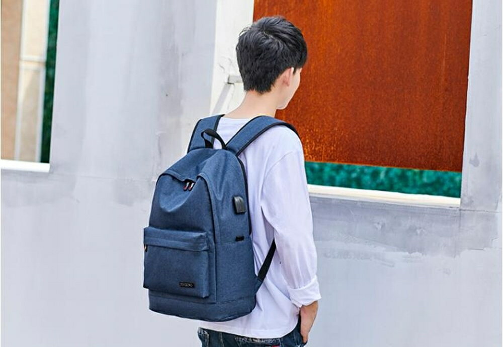 電腦包 背包男雙肩包韓版青年學生書包時尚潮流戶外旅行輕便大容量電腦包 年終鉅惠 可開發票