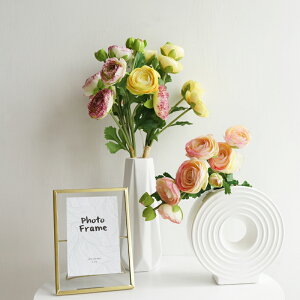 9個花頭 高仿真玫瑰露蓮花假花仿真花擺件 客廳放花瓶裝飾花束